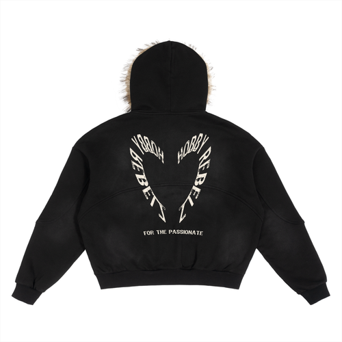 Detachbl Fur Hoodie,Heart Hoodie