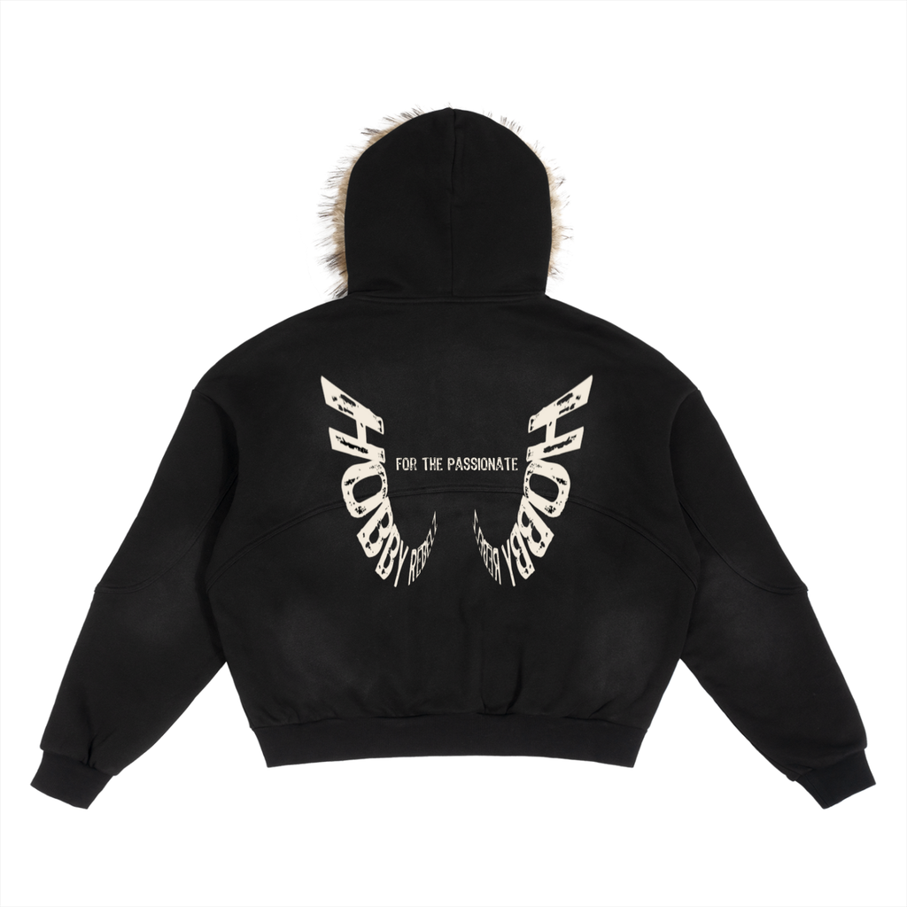 Detachbl Fur Hoodie,Fur Hoodie - Wings