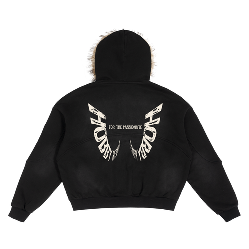 Detachbl Fur Hoodie,Fur Hoodie - Wings